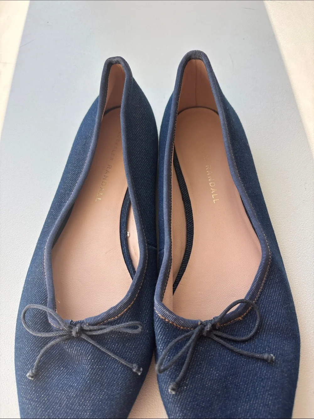 Loeffler Randall Dark Blue Denim Georgie Pointed Toe Ballet Flats 8.5